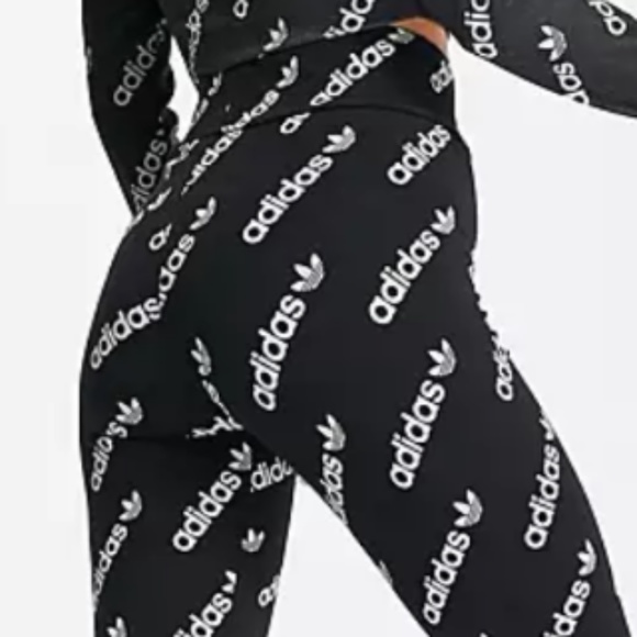 Brand New Adidas Originals 'Logomania' Repeat Logo Leggings - Picture 7 of 14